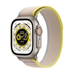 Apple Watch Ultra + Cellular, boîtier Titane 49mm avec Boucle Trail Jaune / Beige Taille M/L