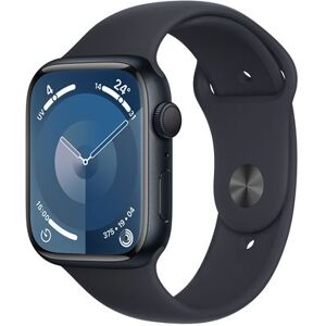 Apple Watch Series 9 (GPS) - 45 mm - aluminium minuit - montre intelligente avec bande sport - fluoroélastomère - minuit - taille du bracelet : M/L - 64 Go - Wi-Fi, UWB, Bluetooth - 38.7 g