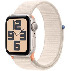 Apple Watch SE GPS, boîtier en Aluminium Lumière Stellaire de 40 mm avec boucle sport Lumière Stellaire