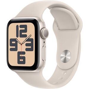 Apple Watch SE GPS, boîtier en Aluminium Lumière Stellaire de 40 mm avec bracelet sport Lumière Stellaire S/M