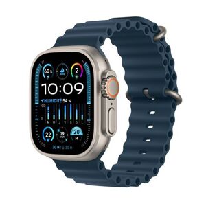 Apple Watch Ultra 2 - 49 mm - titane - montre intelligente avec Bracelet Océan - fluoroélastomère - bleu - taille du poignet : 130-200 mm - 64 Go - Wi-Fi, LTE, UWB, Bluetooth - 4G - 61.4 g