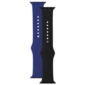 Pack de 2 bracelets BigBen Connected pour Apple Watch 38-40 mm Noir et Bleu