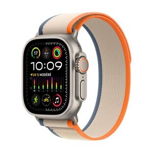 Apple Watch Ultra 2 GPS + Cellular, boîtier en titane de 49 mm avec boucle Orange et Beige S/M