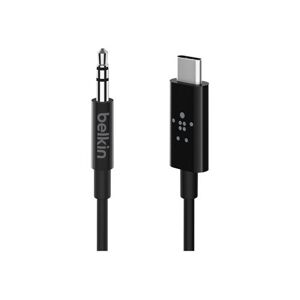 Câble audio Belkin RockStar avec connecteur USB-C 1,8 m Noir