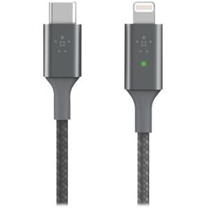 Belkin BOOST CHARGE Smart - Câble Lightning - USB-C mâle pour Lightning mâle - 1.2 m - gris - Prise en charge de Power Delivery - pour Apple iPhone 11, 11 Pro, 11 Pro Max, 8, 8 Plus, X, XR, XS, XS Max