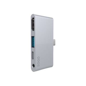 Hub USB-C 4-en-1 QDOS PowerLink Nano Silver iPad Pro