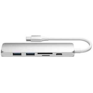 Adaptateur Satechi Multi-port Type-C Slim V2 Argent