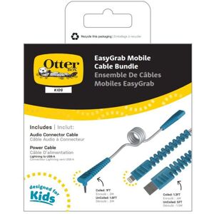 Pack de 2 câbles extensibles USB A vers Lightning OtterBox pour iPhone/iPad/iPod Gris et bleu