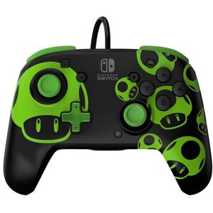 Manette filaire Pdp Rematch 1-Up Glow in the Dark pour Nintendo Switch et Nintendo Switch OLED Noir et Vert