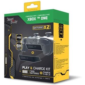 Stellplay Kit Play & Charge 2 batteries + Câble pour Xbox One Steelplay Noir