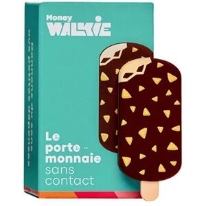 Porte monnaie sans contact Money Walkie Glace Marron