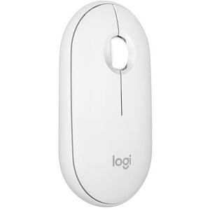 Logitech Pebble Mouse 2 M350s - Souris - optique - 3 boutons - sans fil - Bluetooth 5.2 LE - blanc ton sur ton