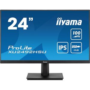 Iiyama Bureautique 24'' ULTRA MINCE 1920x1080, 100Hz, dalle IPS, 250 cd/m², ACR, Haut-parleurs, HUB-USB x4 3.2, HDMI, DisplayPort, 1ms