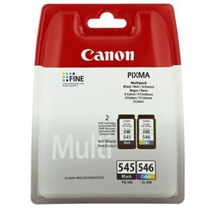 Canon Cartouches d'encre Canon Pixma PG-545 Noire + CL-546 Couleurs, Multipack (8287B006)