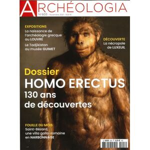 Revue Archeologia Archéologia  N° 603 - Homo Erectus - nov 2021 -  Collectif - broché