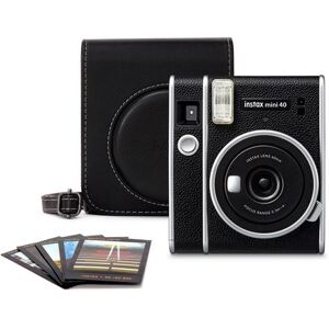 Appareil photo instantané Fujifilm Instax Mini 40 Noir + Pack de 10 films + Etui de protection Noir