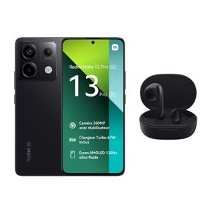 Xiaomi Pack Redmi Note 13 Pro 5G 256Go Noir + Redmi Buds5