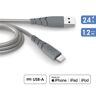 Câble Force Power Ultra-Renforcé USB A vers Lightning 1,2 m Gris