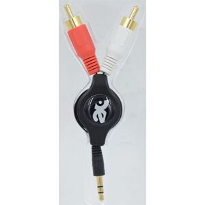 Câble enrouleur audio 80cm jack 3,5 mm vers RCA On Earz Mobile Gear Noir