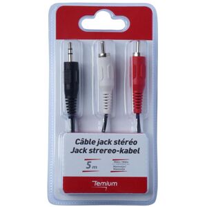 Câble Temium Jack Stéréo 3.5 mm vers 2 RCA 5 m