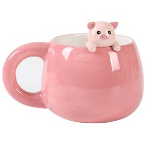 Tasse en céramique Itotal Charm 450 ml Cochon Rose