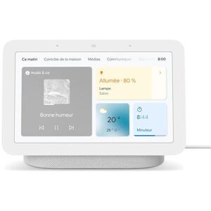 Enceinte intelligente sans fil Bluetooth et Wi-Fi Google Nest Hub 2è génération avec écran connecté Galet