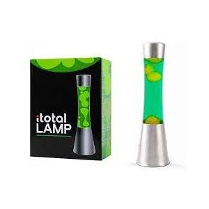 Lampe à poser Itotal Lave Base argentée Liquide Vert Cire Jaune 30 W 40 cm