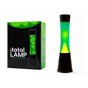 Lampe à poser Itotal Lave Base Noire Liquide Vert Cire Jaune 30 W 40 cm