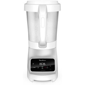 Blender chauffant Moulinex Soup et Plus avec panier vapeur 1100 W Argent et Blanc