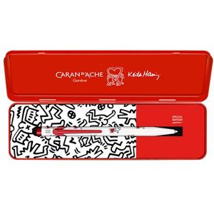 Caran d'Ache NOEL STYLO BILLE 849 KEITH HARING BLANC, RECHARGE NOIRE M,