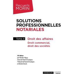 Defrenois Eds Solutions professionnelles notariales - Michel Storck - broché