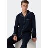 Schiesser Pyjama lang Interlock dunkelblau - Fine Interlock 54