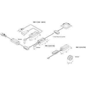 Hera Bewegungsmelder PIR zum Einbau mit Stecker 230 V