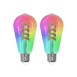 LUUMR Smart LED Filament 2er-Set E27 ST64 4W RGB klar Tuya