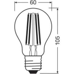 OSRAM LED Classic, Filament, E27, 2,2 W, 470 lm, 4.000 K