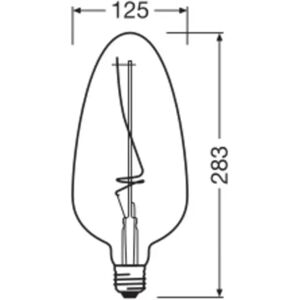 OSRAM LED Vintage 1906, C125, Filament, grau, E27, 4 W, 818