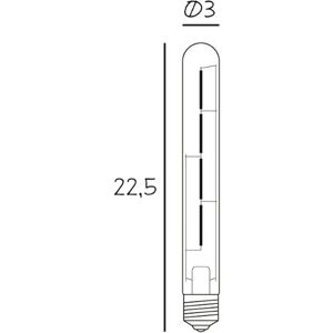 DESIGN BY US LED-Leuchtmittel Long Tube 225, E27, 3,5 W, 2.200 K, dimmbar