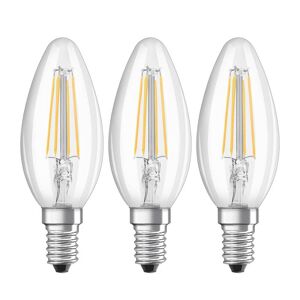 Osram LED-Kerzenlampe E14 4W Filament 2.700K 3er-Set