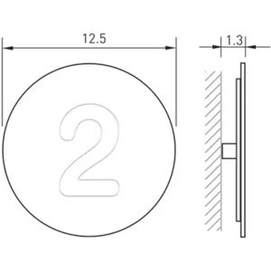 Absolut/ Radius Hausnummer Round aus Edelstahl - 3