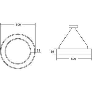 BRUMBERG Biro Circle Ring3,5 direkt Ø 60cm on/off silber 840