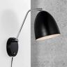 Nordlux Wandlampe Alexander mit Kabel u. Stecker, schwarz