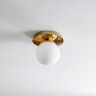 Eko-Light Deckenleuchte Plato, goldfarben, Metall, Opalglas, Ø 22 cm