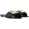 Dolce&Gabbana Sandalen - Shiny Calfskin Mules With DG Logo - Gr. 36 (EU) - in Schwarz - für Damen