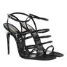 Saint Laurent Sandalen - Jerry Sandals In Crepe Satin And Rhinestones - Gr. 36 (EU) - in Schwarz - für Damen