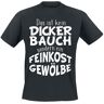 Food - Fun T-Shirt - Dicker Bauch - Feinkostgewölbe - L bis 4XL - für Herren - schwarz