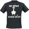 Tierisch - Fun T-Shirt - Sei Möwe - Scheiss drauf! - M bis 4XL - für Herren - schwarz