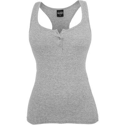 Urban Classics Top - Ladies Button Tanktop - S bis 5XL - für Damen - grau 3XL Urban Classics Top - Ladies Button Tanktop - S bis 5XL - für Damen - grau 3XL