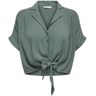 Only Bluse - Onlpaula Life S/S Tie Shirt WVN NOOS - XS bis XL - für Damen - grün
