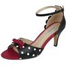 Banned Retro - Rockabilly High Heel - Poppy Polka Open Toe Sandals - EU36 bis EU41 - für Damen - schwarz/rot