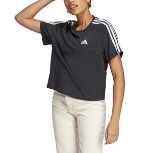Adidas Essentials 3-Stripes Single Jersey Crop Top Schwarz XS female